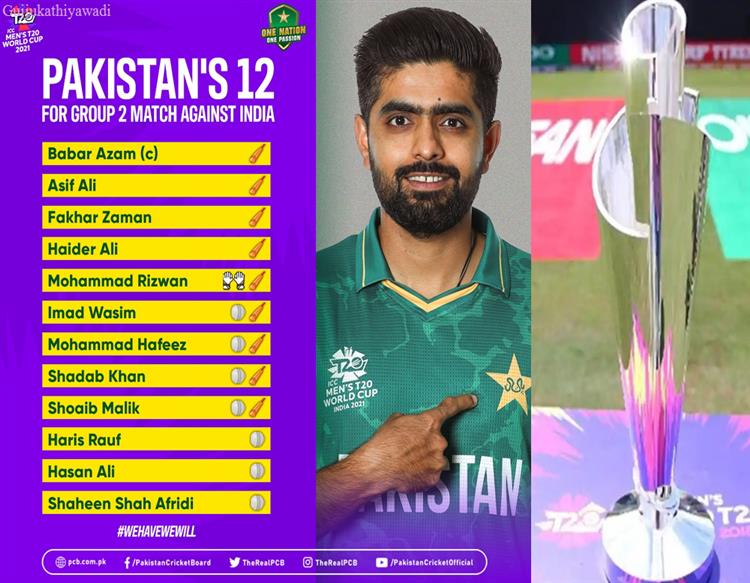  ભારત સામેના ખરાખરીના જંગ માટે પાકિસ્તાને 12 સભ્યોની ટીમ કરી જાહેર