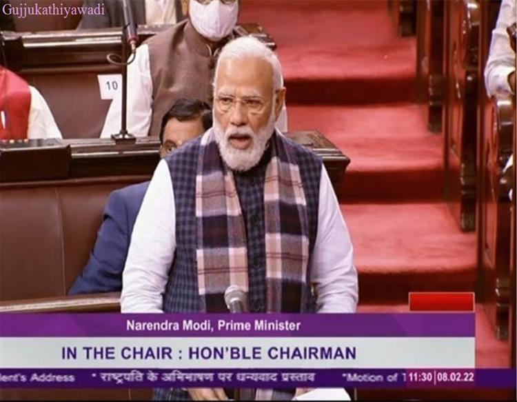  રાજ્યસભામાં PM મોદીનું ભાષણ, આભાર પ્રસ્તાવ પર આપી રહ્યા છે જવાબ